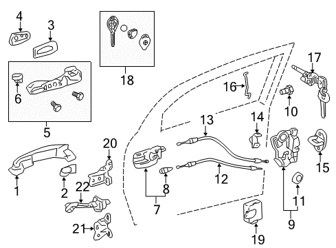 2016 Scion tC Handle, Outside, Front Diagram for 69210-74030-P3
