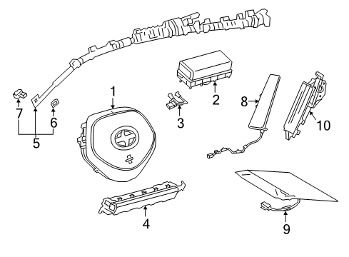 2020 Toyota C-HR Air Bag Components Diagram 1 - Thumbnail