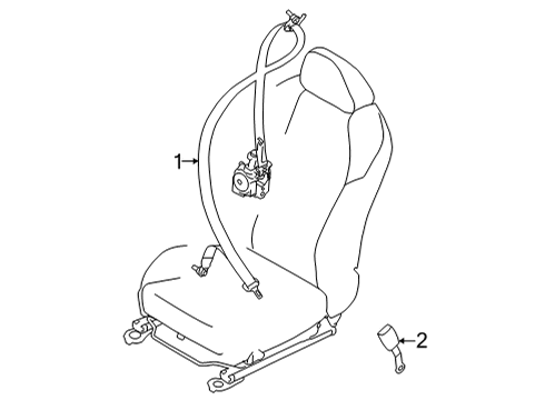 2022 Toyota GR86 Front Seat Belts Diagram
