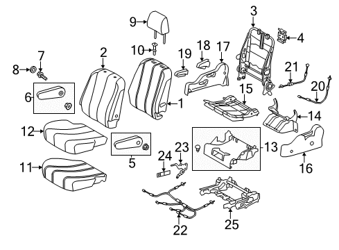 2020 Toyota Sienna Second Row Seats Diagram 3 - Thumbnail