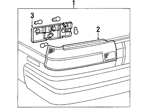 1987 Toyota Tercel Lens, Passenger Side Diagram for 81551-16380