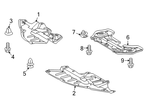 2014 Toyota Venza Splash Shields Diagram