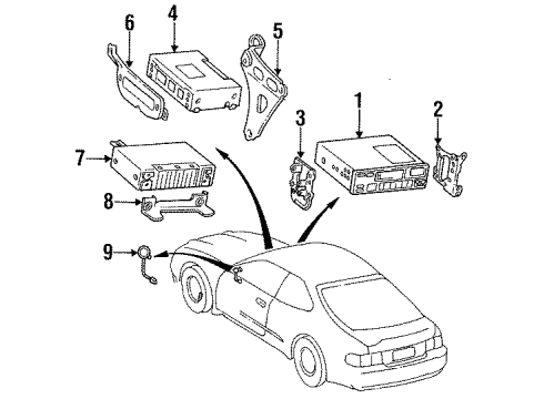 1996 Toyota Celica Instrument Panel Speaker, Passenger Side Diagram for 86160-2B170