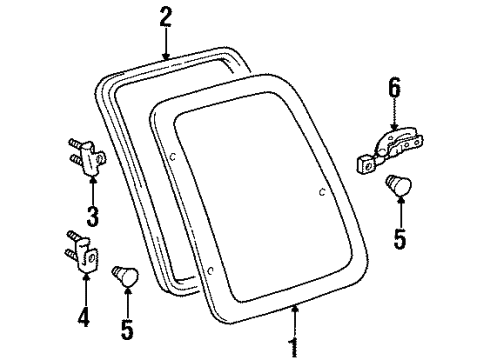 1998 Toyota T100 Side Glass Diagram
