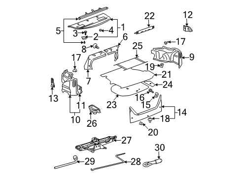 2003 Toyota Camry Grip Clip Diagram for 90467-08186-C0