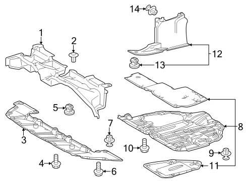 2022 Toyota Corolla Cross Splash Shields Diagram