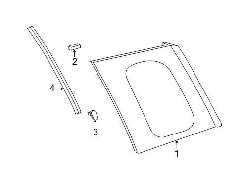 2006 Scion xA Quarter Panel - Glass & Hardware Diagram