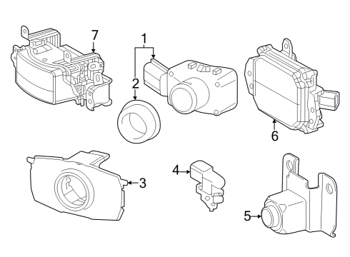 2022 Toyota Mirai Electrical Components - Front Bumper Diagram