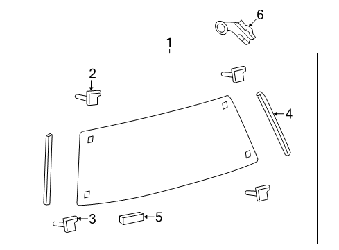 2017 Toyota Land Cruiser Lift Gate - Glass & Hardware Diagram