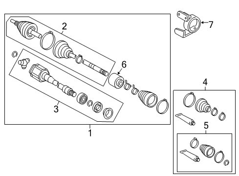 2008 Toyota Camry Inner Boot, Driver Side Diagram for 04438-33120