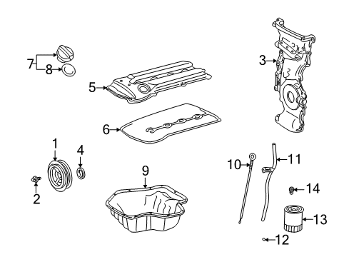 2004 Toyota Highlander Engine Parts & Mounts, Timing, Lubrication System Diagram 1 - Thumbnail