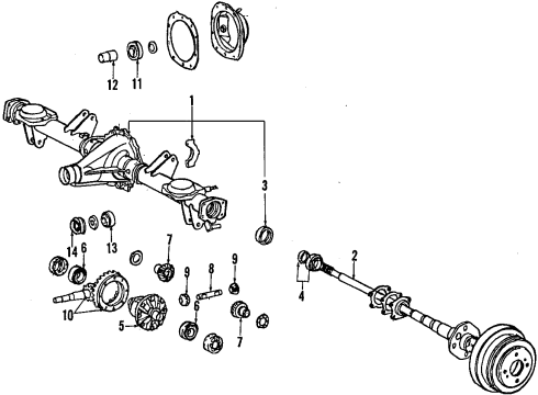 1984 Toyota Cressida Rear Axle, Differential, Propeller Shaft Diagram 1 - Thumbnail