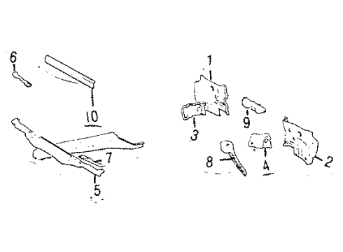 1985 Toyota Celica Radiator Support, Passenger Side Diagram for 53211-14170