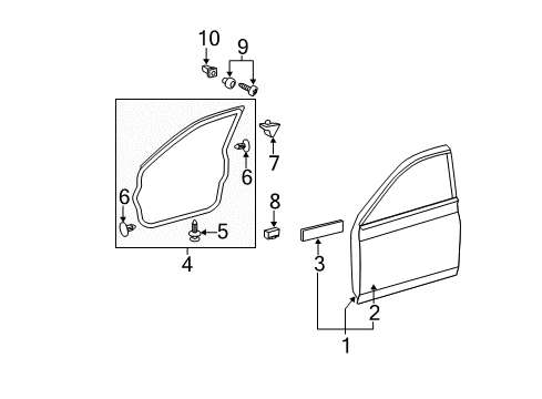2005 Toyota Avalon Front Door Diagram