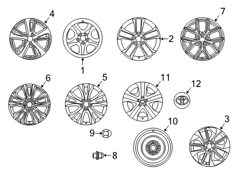 2015 Toyota RAV4 Center Cap Diagram for 42603-0R010