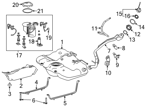 Support, Fuel Tank Filler Pipe Diagram for 77217-33100