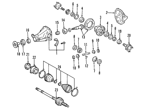 2004 Toyota RAV4 Rear Axle, Axle Shafts & Joints, Differential, Drive Axles, Propeller Shaft Diagram