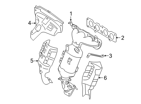 2013 Scion iQ Exhaust Manifold Diagram for 25051-47080