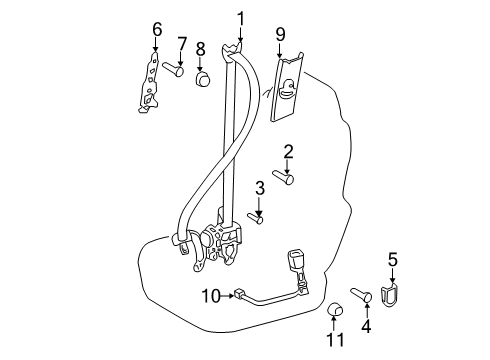 2020 Toyota Sienna Front Seat Belts Diagram