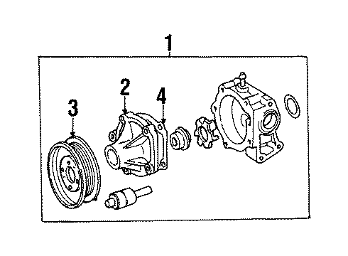 1996 Toyota Paseo Pulley Gasket Diagram for 16124-10013