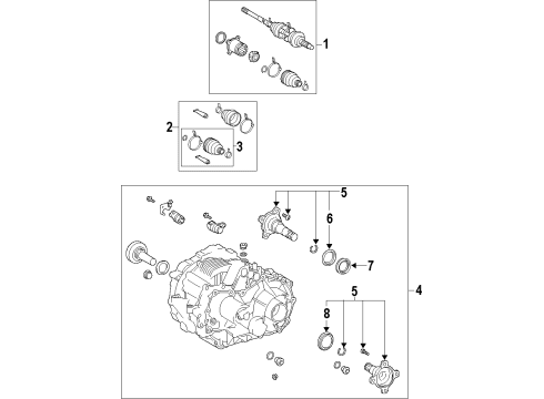 2017 Toyota Highlander Rear Axle Shafts & Differential Diagram 1 - Thumbnail