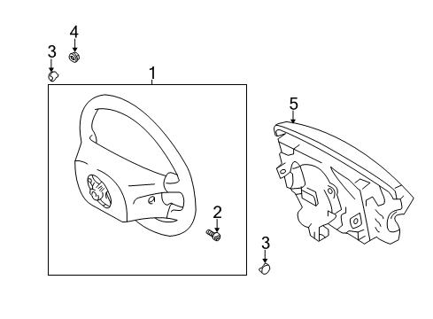 2001 Toyota Tundra Steering Column, Steering Wheel & Trim Diagram 5 - Thumbnail