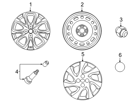 2019 Toyota Yaris Wheel Nut Diagram for 90118-WBB57
