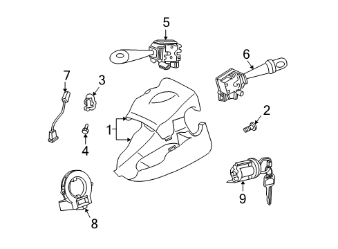 2006 Scion xB Ignition Lock Cylinder Diagram for 69057-52440