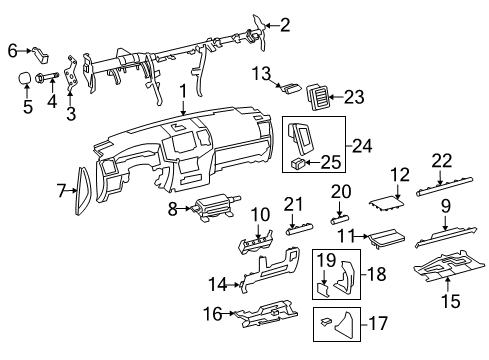2020 Toyota Land Cruiser Cluster & Switches, Instrument Panel Diagram 1 - Thumbnail