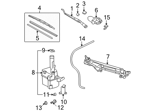 2004 Toyota Solara Wiper & Washer Components Diagram