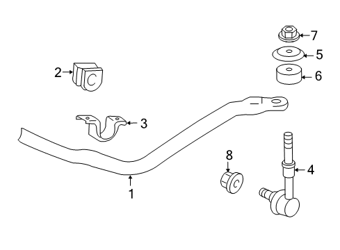 2012 Toyota Tacoma Stabilizer Bar & Components - Front Diagram 3 - Thumbnail