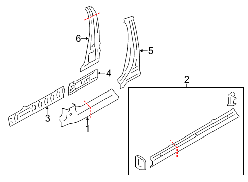 2016 Scion FR-S Center Pillar, Rocker Diagram