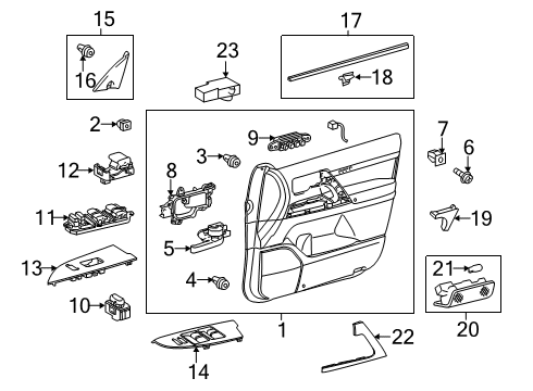 2017 Toyota Land Cruiser Interior Trim - Front Door Diagram