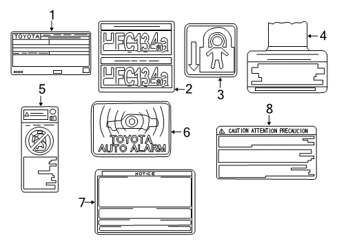 2018 Toyota Tundra Information Labels Diagram