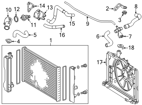 2014 Toyota Corolla Radiator & Components Diagram