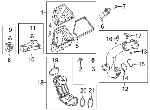 2022 Toyota GR Supra Mass Air Flow Sensor Diagram for 22204-WAA01