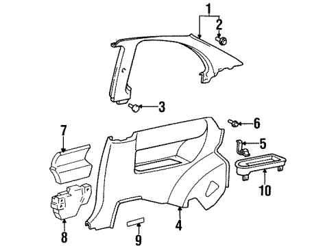 1998 Toyota Tercel Interior Trim - Quarter Panels Diagram