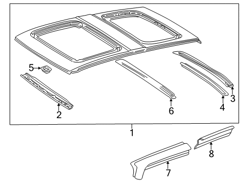 1997 Toyota RAV4 Roof & Components Diagram 1 - Thumbnail