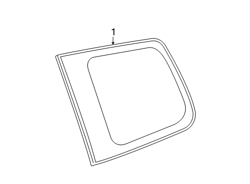2012 Toyota Highlander Quarter Panel - Glass & Hardware Diagram