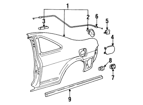 1995 Toyota Paseo Outer Components - Quarter Panel Diagram