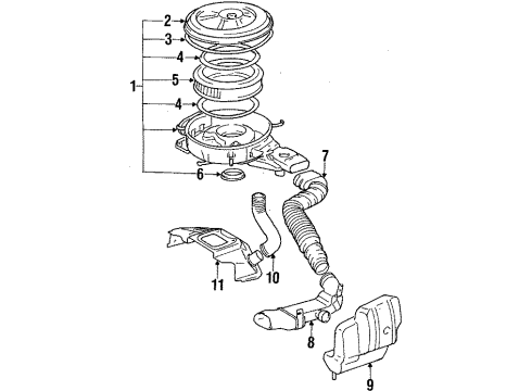 1985 Toyota Corolla Air Filter Diagram for 17801-64010