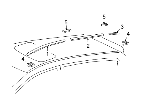 2012 Toyota Matrix Exterior Trim - Roof Diagram 1 - Thumbnail