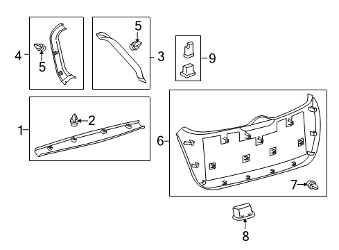 2014 Toyota Venza Interior Trim - Lift Gate Diagram