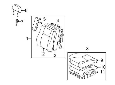 2002 Toyota Corolla Front Seat Components Diagram 1 - Thumbnail