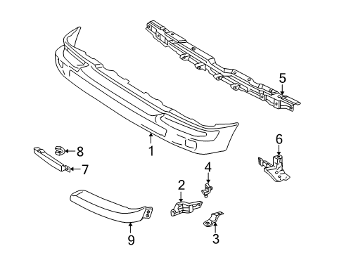 1998 Toyota Tacoma Front Bumper Diagram