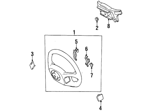 1994 Toyota MR2 Steering Column, Steering Wheel & Trim Diagram 2 - Thumbnail