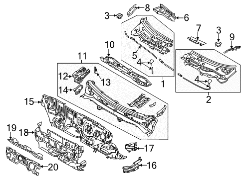 2016 Scion iA Cowl Diagram