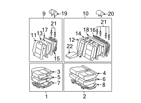 2004 Toyota Tundra Armrest, Center Diagram for 72830-0C110-B2