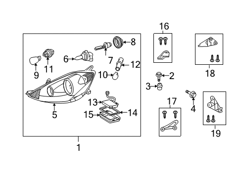2009 Toyota Sienna Headlamps Diagram