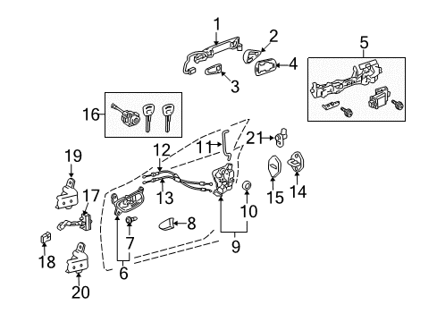Switch Assembly, Courtesy Lamp (For Front Door) Diagram for 84231-50190
